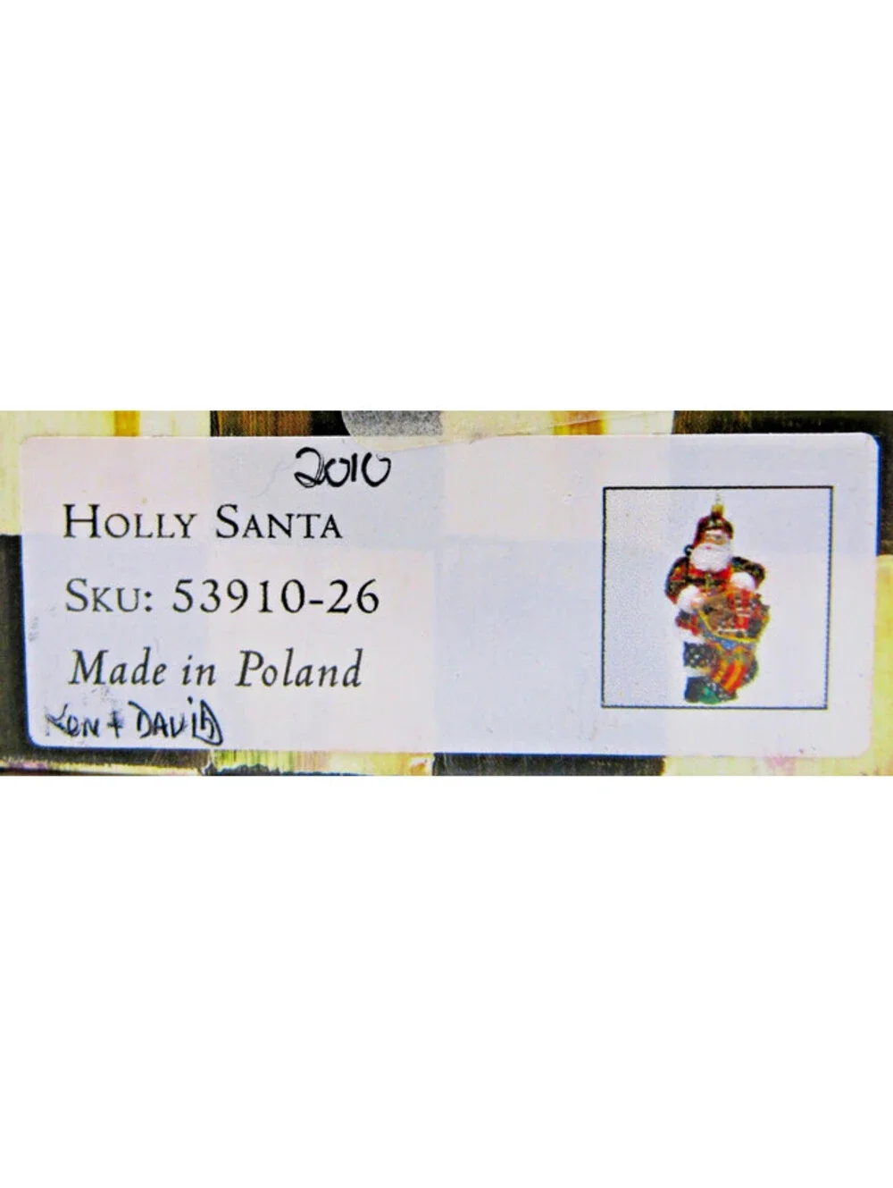 MacKenzie-Childs Holly Santa Ornament Poland 53910-26 with Tag and Box